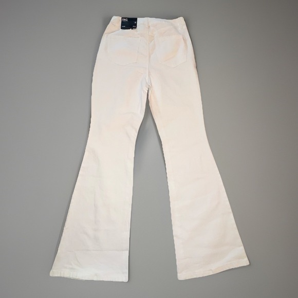 INC. White Flare Denim Jeans Women's Size 8 29x32 Gold Waist Clasp NWT - Picture 6 of 7